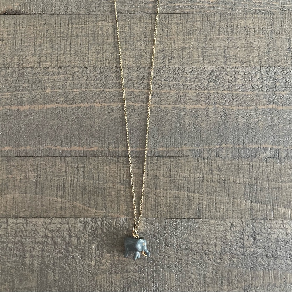 Gold Elephant Pendant Necklace
